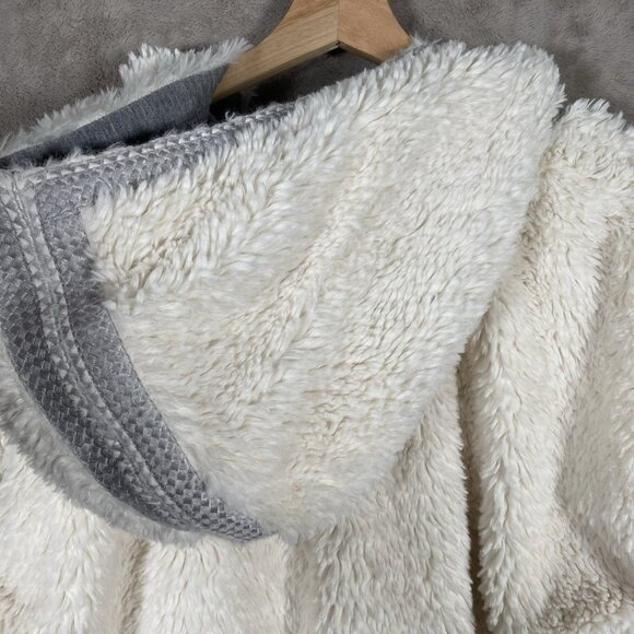 Anthropologie Akemi + Kin Teddy Sherpa Pullover L Cozy Winter Cabincore Hooded - Picture 8 of 14
